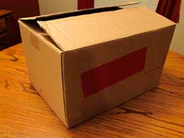 Cardboard box.