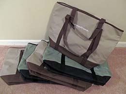 Multiple insulated pouches.
