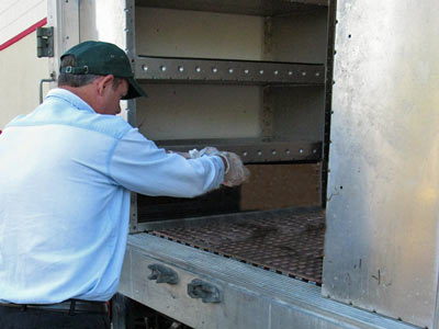 Back of a refridgerated truck